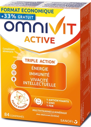 Omnivit Active 84 Comprimés (format économique) | Forme - Energie