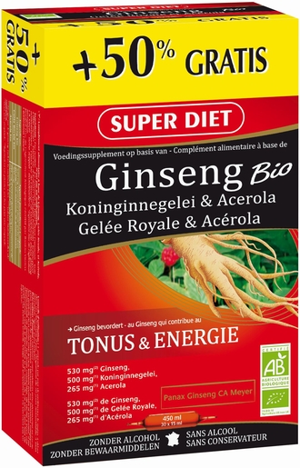 SuperDiet Ginseng Bio 30 Ampullen (20 + 10 gratis) | Conditie - Energie