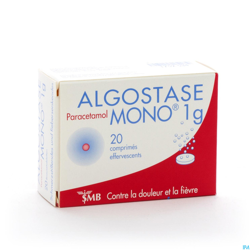 Algostase Mono 1g 20 Comprimés Effervescents | Maux de tête - Douleurs diverses
