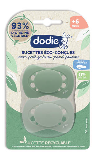 Dodie Sucette Eco-Conçue 6 mois+ 2 Pièces | Bébé & maman
