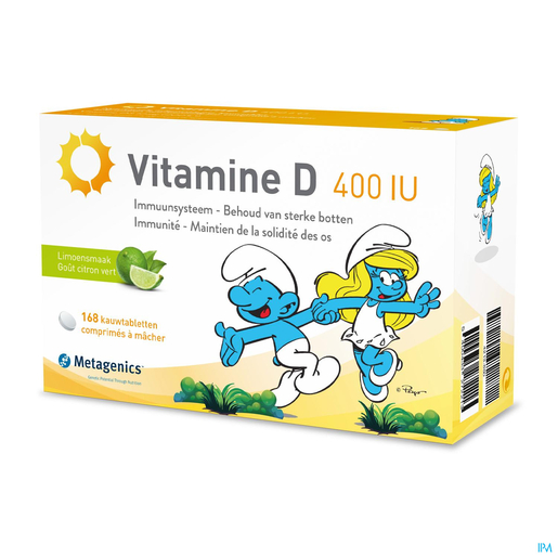 Vitamine D 400IU Shtroumpfs 84 comprimés à croquer | Calcium - Vitamines D