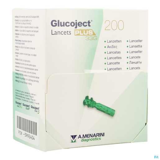 Glucoject Lancets Plus 33g 200 44123 | Diabetes - Glycemie