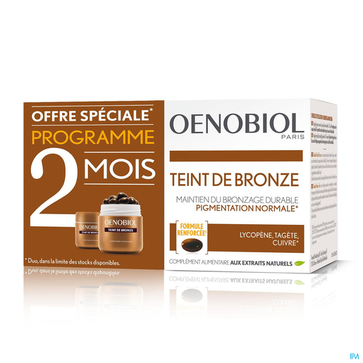 Oenobiol Teint Bronze 2x30 Capsules | Compléments alimentaires et activateurs bronzage