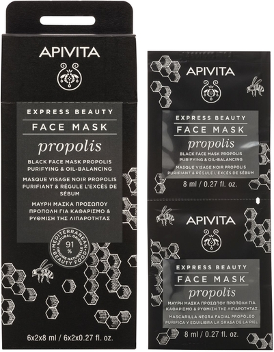 Apivita Express Beauty Black Gezichtsmasker Propolis | Acné - Onzuiverheden