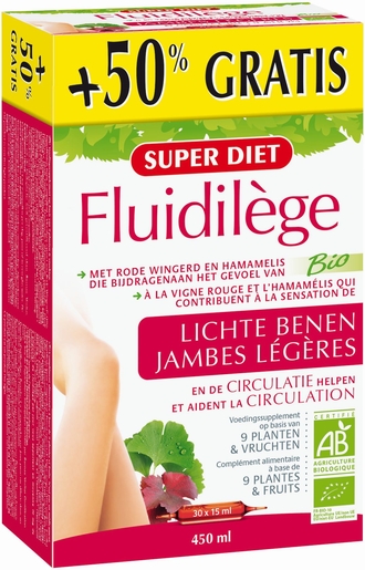 SuperDiet Fluidilège Bio 30 Ampullen x 15ml (plus 50% gratis) | Hart - Bloedsomloop