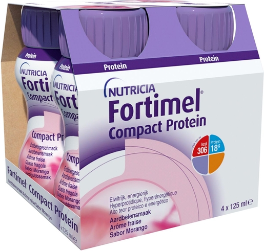Fortimel Compact Protein Aardbei 4x125ml | Orale voeding