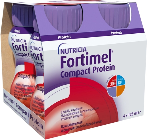 Fortimel Compact Protein Rode Vruchten 4x125ml | Orale voeding