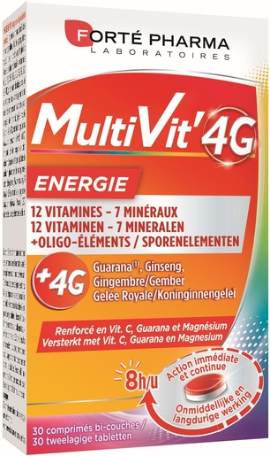 MultiVit 4G Energy 30 Tabletten | Conditie - Energie