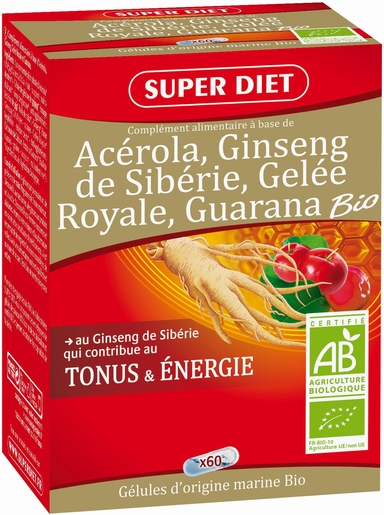 SuperDiet Ginseng koninginnegeleiBio 60 Capsules | Conditie - Tonus
