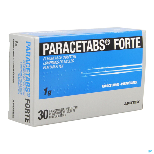 Paracetabs Forte 1g 30 Tabletten | Hoofdpijn - Diverse pijnen