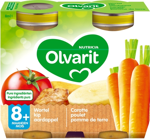 Olvarit Repas Carotte Poulet Puree 2x200g (8 mois) | Alimentation