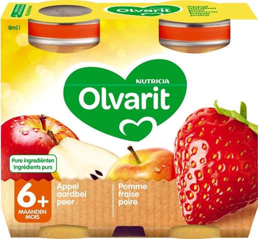 Olvarit Fruits Pomme Fraise 2x200g (6 mois) | Alimentation