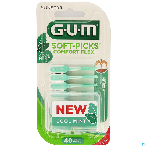 Gum Softpicks Comfort Flex Medium Mint 40 Borsteltjes | Tandfloss - Interdentale borsteltjes