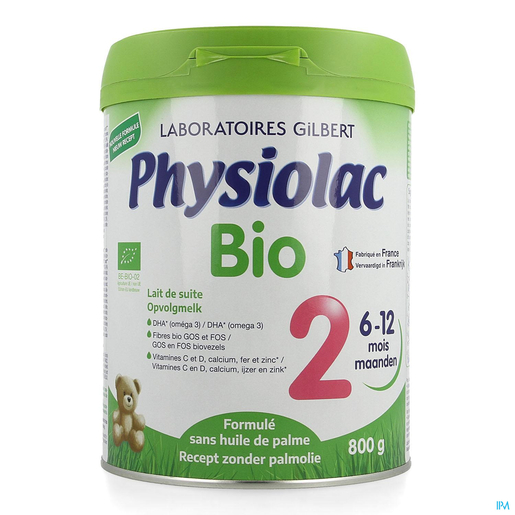 Physiolac Bio 2 Poedermelk Nieuwe Formule 800 g | Melk 2de leeftijd