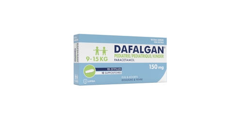 Dafalgan Pédiatrique 150mg 12 Suppositoires | Maux de tête - Douleurs diverses
