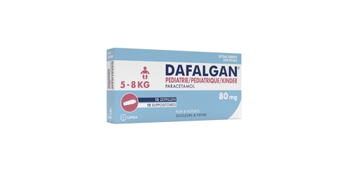 Dafalgan Pédiatrique 80mg 12 Suppositoires | Maux de tête - Douleurs diverses