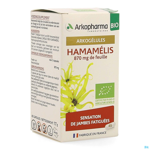 Arkogelules Hamamelis Bio 45 Gélules | Jambes lourdes