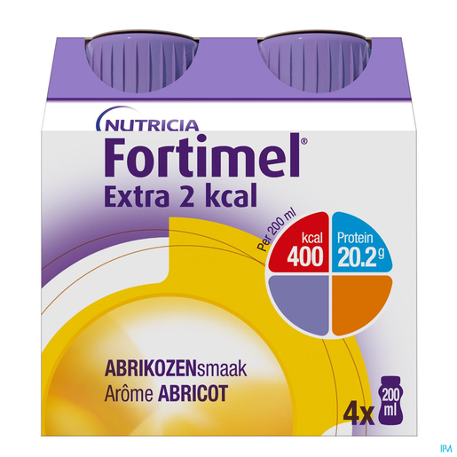 Fortimel Extra 2 Kcal Abricot 4x200ml | Régimes protéinés