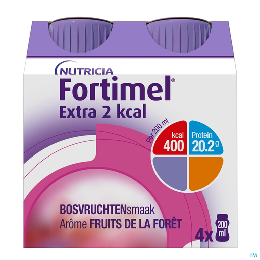Fortimel Extra 2 Kcal Fruits Forêt 4x200ml | Régimes protéinés