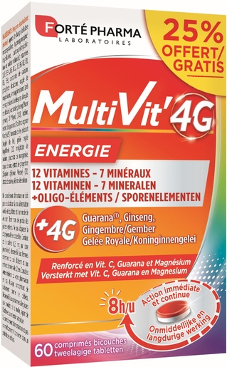 MultiVit &#039;4G Energie 60 Tabletten | Conditie - Energie