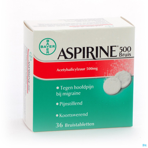Aspirine 500mg 36 bruistabletten | Hoofdpijn - Diverse pijnen