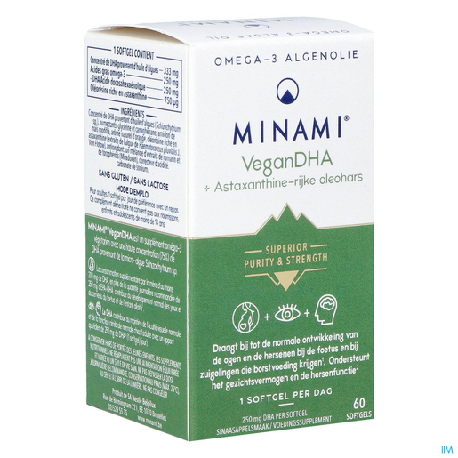 Minami Vegan DHA + Astaxanthine 60 Tabletten | Geheugen - Concentratie