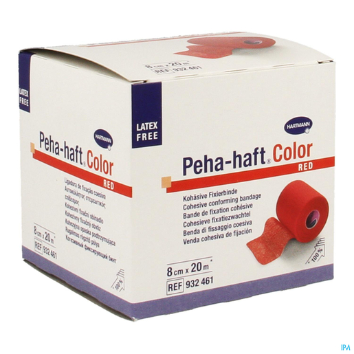 Peha-Haft Color 1 Cohesieve Fixatiezwachtel Rood Zonder Latex 8 cm x 20 m | Verbanden - Pleisters - Banden