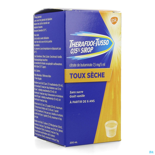 Therafixx-Tusso 0,15% Sirop 200ml | Toux sèche