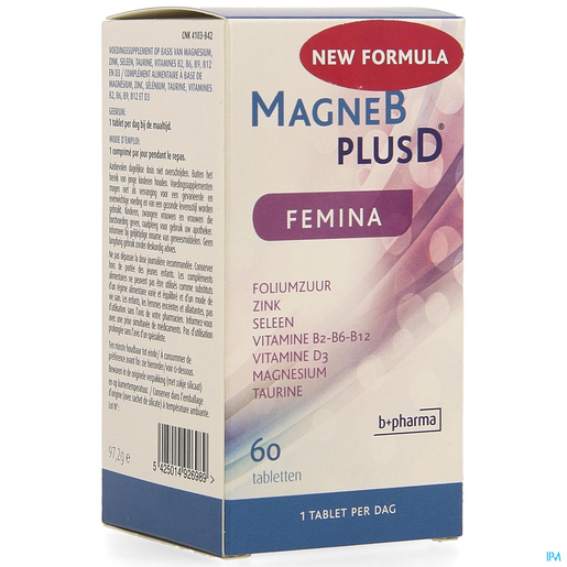 Magne B Plus D Femina 60 tabletten Nieuwe Formule | Multivitaminen