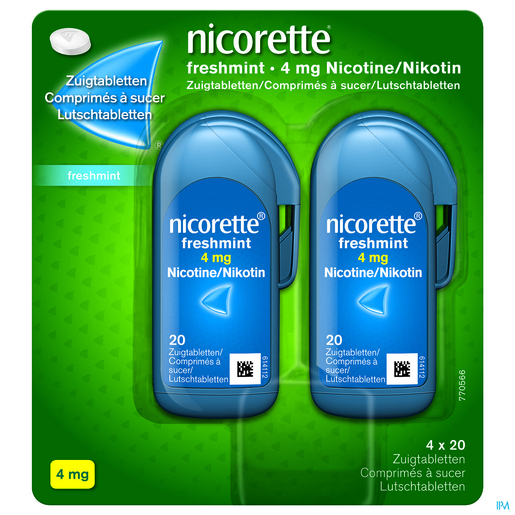 Nicorette Freshmint 4 Mg Nicotine 80 Zuigtabletten | Stoppen met roken