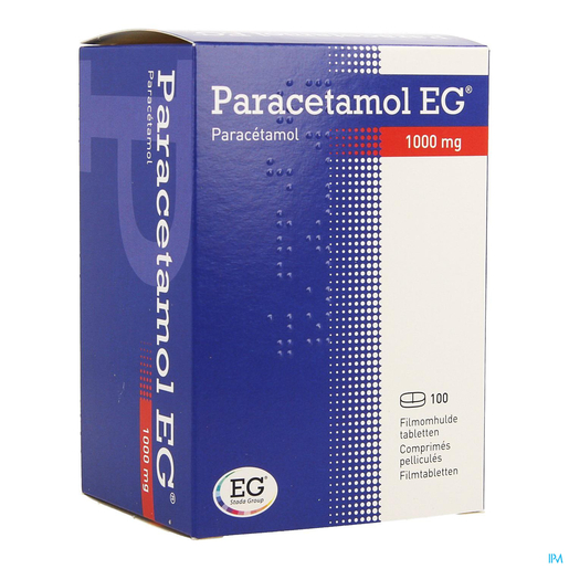 Paracetamol EG 1000mg 100 Comprimés | Maux de tête - Douleurs diverses
