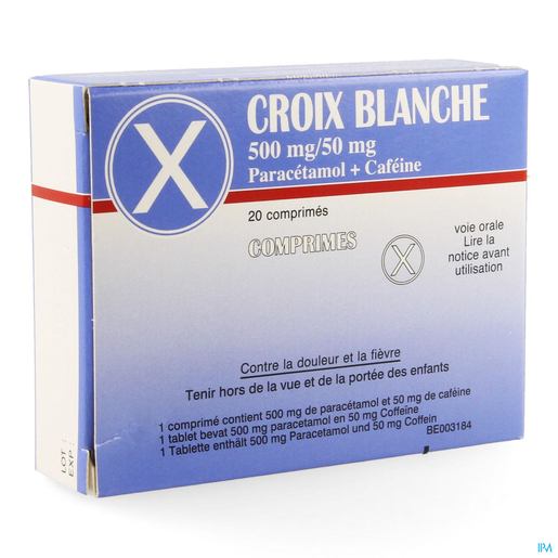 Croix Blanche 20 Comprimés | Maux de tête - Douleurs diverses