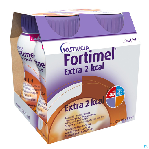 Fortimel Extra 2 Kcal Chocolade Karamel 4 x 200 ml