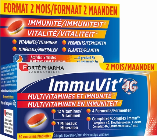Immuvit 4G 60 Tabletten | Natuurlijk afweersysteem - Immuniteit