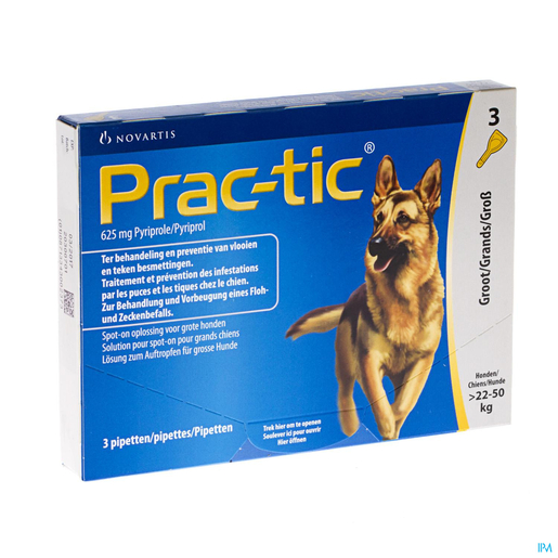 Prac-Tic Spot-on Anti Puce-Tique Grand Chien Pipette 1x3 | Médicaments pour chien