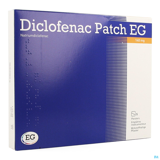 Diclofenac Patch EG 140mg 5 Pleisters | Spieren - Gewrichten - Spierpijn