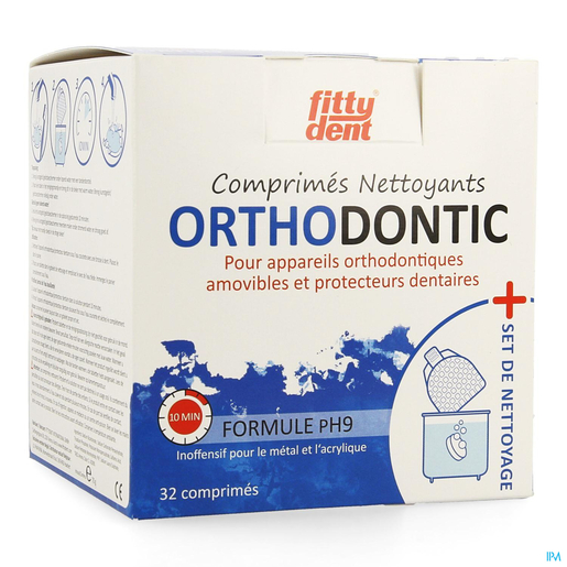 Fittydent Orthodontic Set Nettoyage + Comp Eff. 32 | Soins des prothèses et appareils