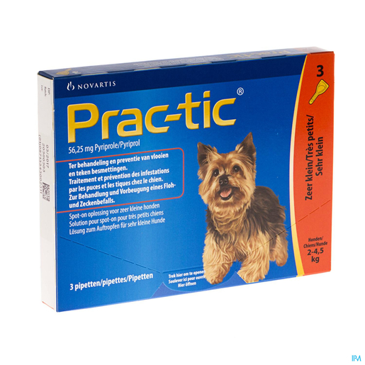 Prac-tic Spot-on A/puce-tiq.tr.petit Chien Pip.1x3 | Médicaments pour chien