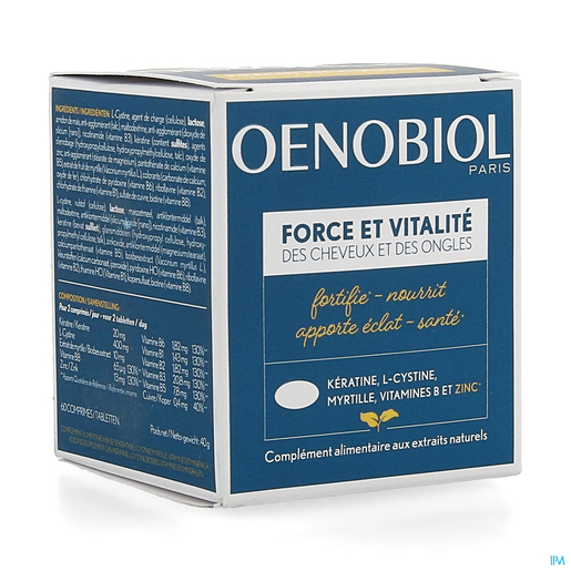 Oenobiol Force et Vitalité 60 Capsules | Vitamines - Chute de cheveux - Ongles cassants