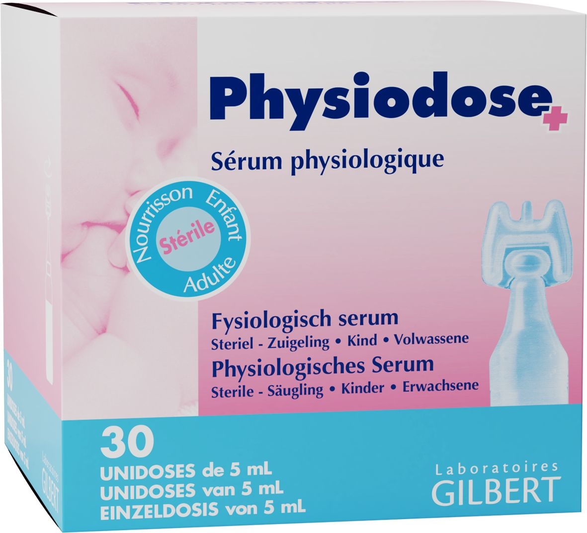 Physiodose sérum physiologique  Boîte de 32 d'unidoses de 50 ml
