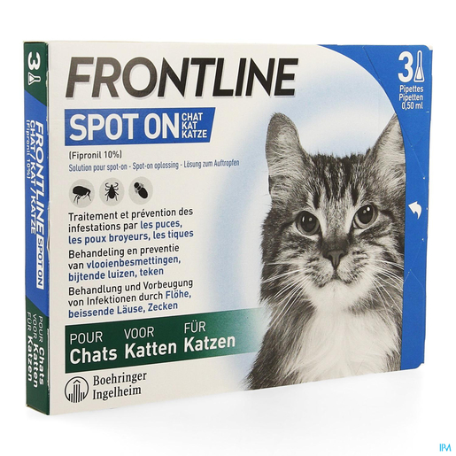 Frontline Spot On Kat Pipet 3x0,50 ml | Geneesmiddelen voor katten