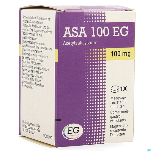 ASA 100 EG 100mg 100 Maagbestendige Tabletten | Algemene bloedsomloop - Vloeibaarheid van het bloed