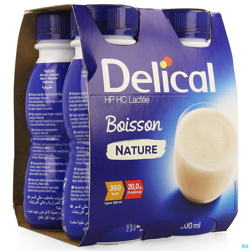 Delical Boisson Lactee Hphc Nature 4x200ml | Produits diététiques