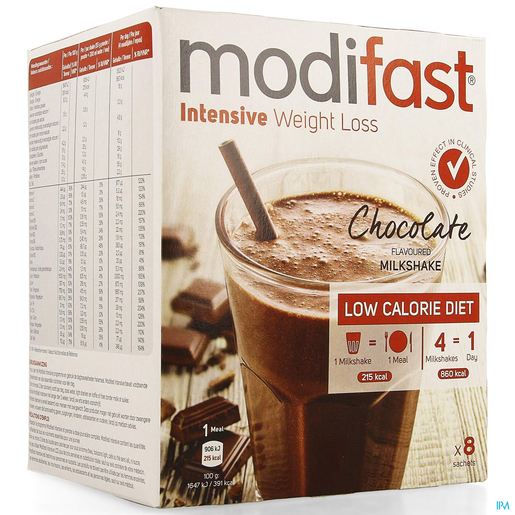 Modifast Intensive Milkshake Chocolade 8 x 55 g | Uw afslankingsproducten aan de laagste prijs