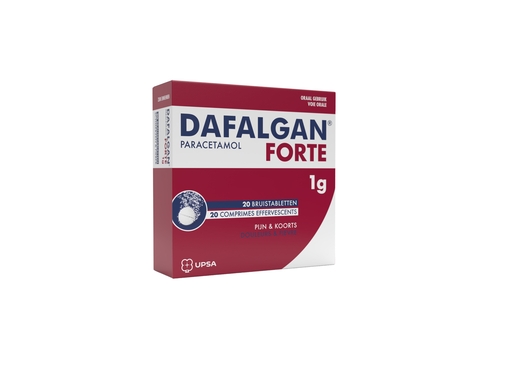 Dafalgan Forte 1g 20 Comprimés Effervescents | Maux de tête - Douleurs diverses