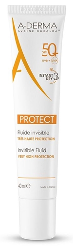 A-Derma Protect Invisible Fluid SPF50+ 40ml | Zonnebescherming