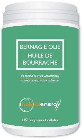 Boragie-olie Natural Energy 250 Capsules | Menstruatie