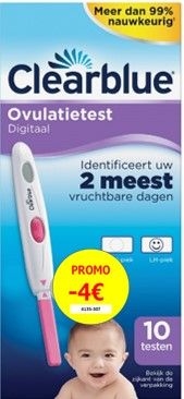 Clearblue Test Ovulatie Digitaal 10 promo -€ 4 | Zwangerschapstesten