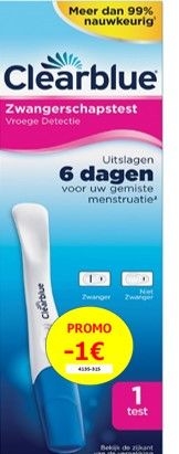 Cclearblue Zwangerschapstest Early 1promo -1€ | Zwangerschapstesten