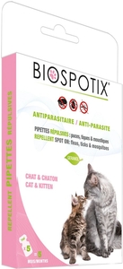 Biospotix Pipettes Anti-Parasites Chat &amp; Chattons 5 x 1ml